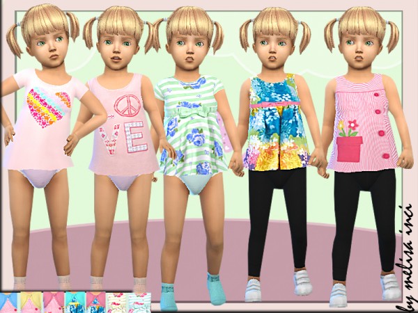  The Sims Resource: Toddler Various Top Dress by melisa inci