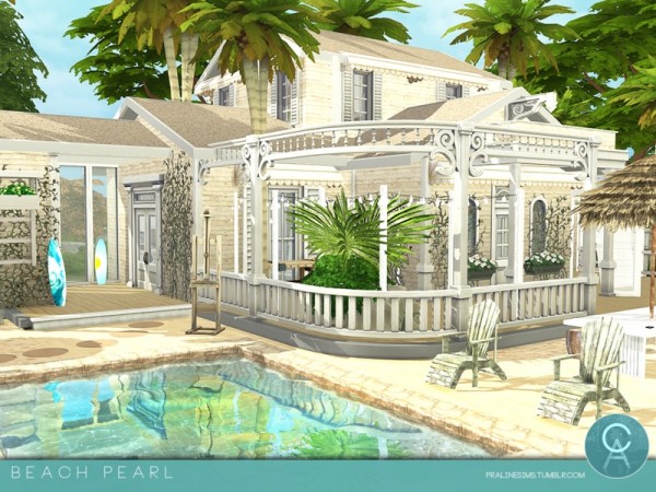  The Sims Resource: Beach Pearl house by Pralinesims