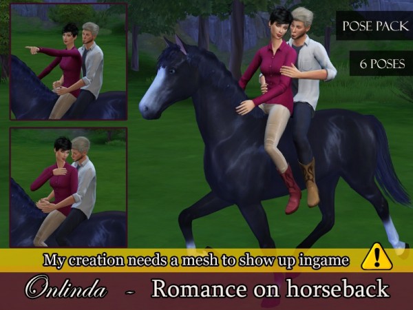  The Sims Resource: Romance on horseback   Pose Pack by StefaniaOnlinda