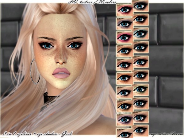  The Sims Resource: 2 in 1 eyeliner andeye shadow   Gosh by ANGISSI