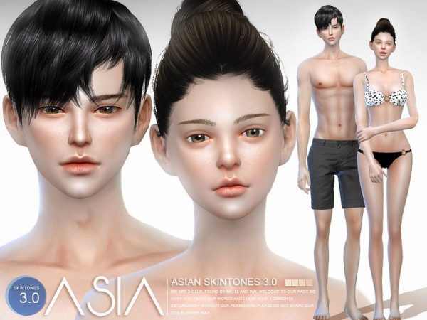  The Sims Resource: Asian skintones 3.0 by S Club