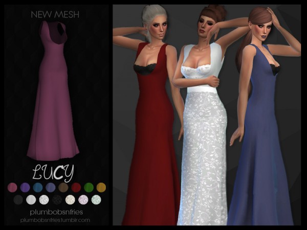  The Sims Resource: Lucy dress by Plumbobs n Fries