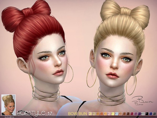  The Sims Resource: Sclub`s hair BowBun n17