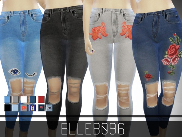 The Sims Resource: Trendy Ripped Jeans by Elleb096