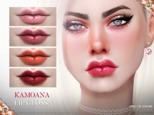  The Sims Resource: Kamoana Lip Gloss N122 by Pralinesims