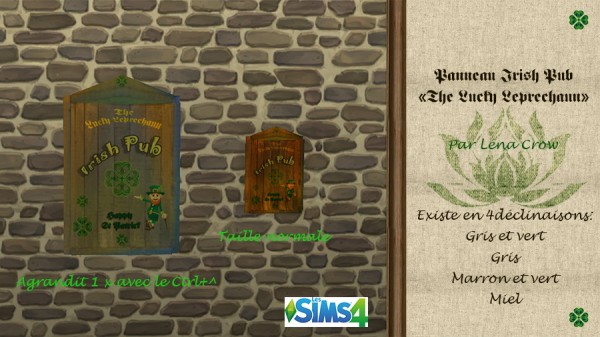  Sims Artists: Sign Irish Pub The Lucky Leprechaun