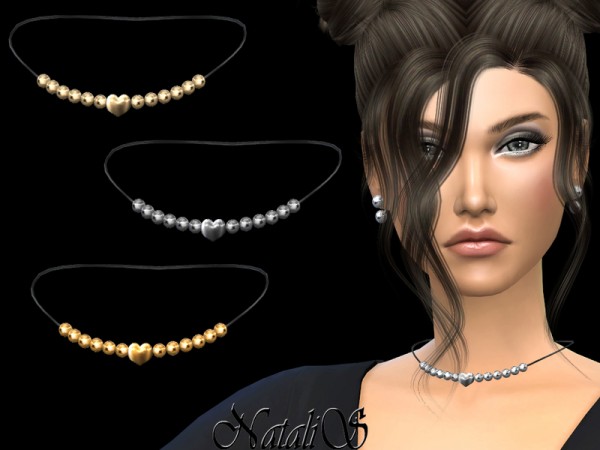  The Sims Resource: Heart beaded necklace by Natalis