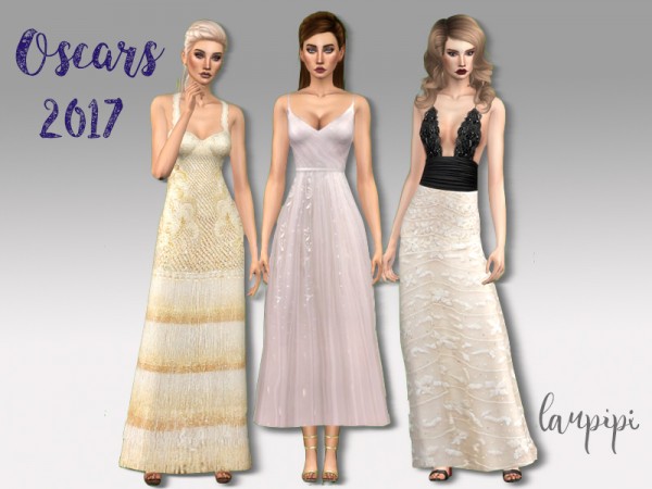  The Sims Resource: Oscars 2017 dresses by Laupipi