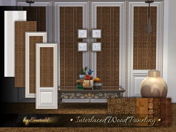  The Sims Resource: Interlaced Wood Paneling by emerald