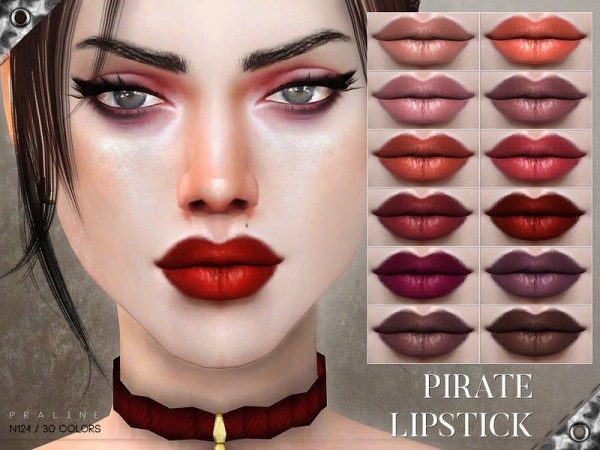  The Sims Resource: Pirate Lipstick N124 by Pralinesims