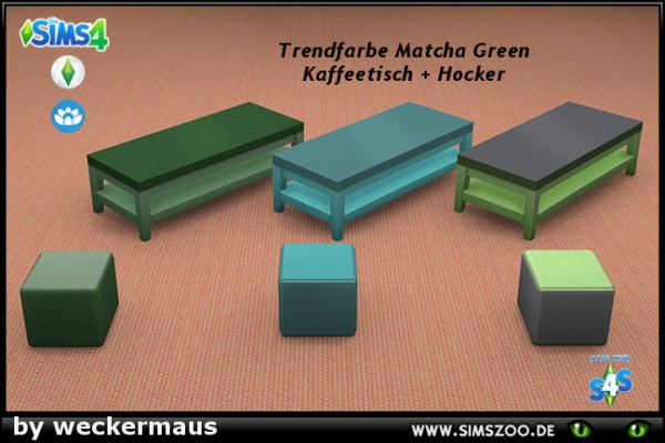 Blackys Sims 4 Zoo: Trend color green stool and table by weckermaus