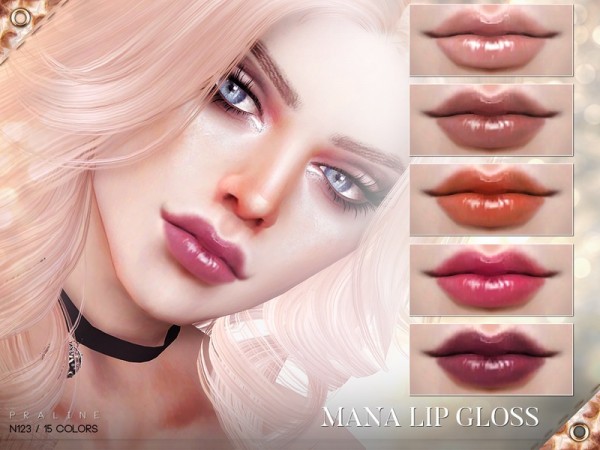  The Sims Resource: Mana Lip Gloss N123 by Pralinesims