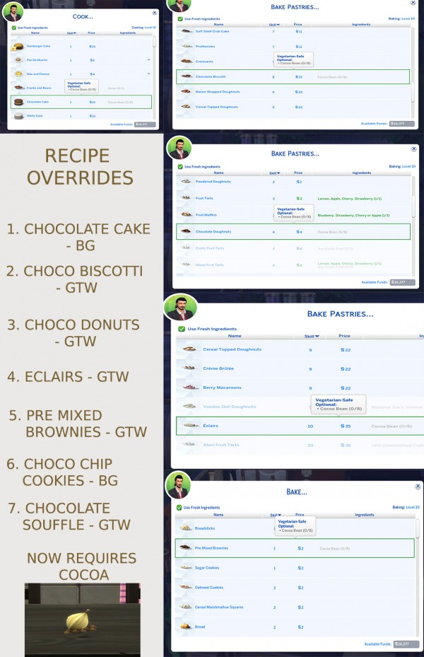  Mod The Sims: Harvestable Cocoa Bean Override by icemunmun