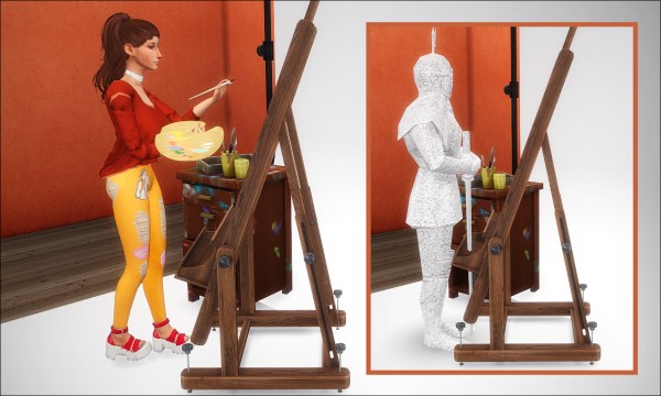 Nyuska: Pose pack: painter • Sims 4 Downloads