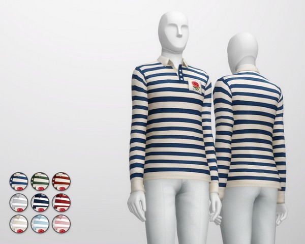  Rusty Nail: Striped cotton jersey polo shirt