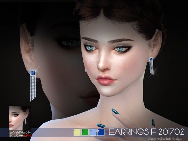  The Sims Resource: Earrings F 201703 by S Club