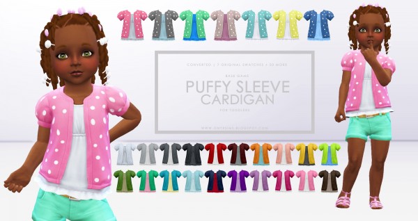  Onyx Sims: Puffy Sleeve Cardigan for Toddlers