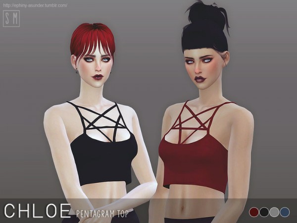  The Sims Resource: Chloe   Pent Lace Top by Screaming Mustard