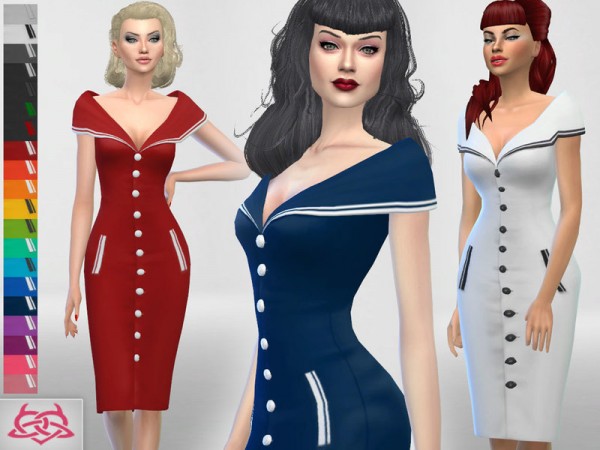  The Sims Resource: Paloma dress Tubo recolor opaque by Colores Urbanos