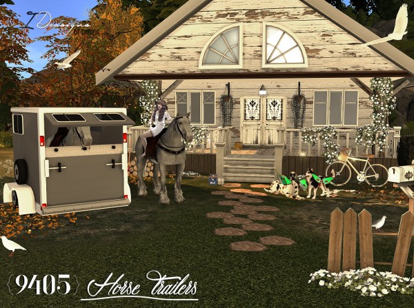  Sims 4 Designs: 9405 Horse Trailers  Open and Closed