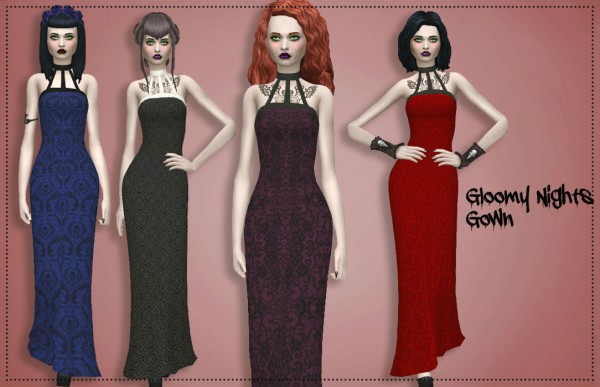  Simsworkshop: Gloomy Nights Gown by Annabellee25