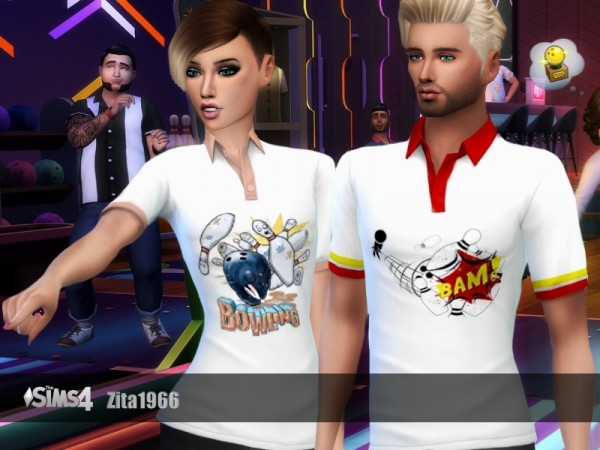  The Sims Resource: Bowling Shirts by ZitaRossouw