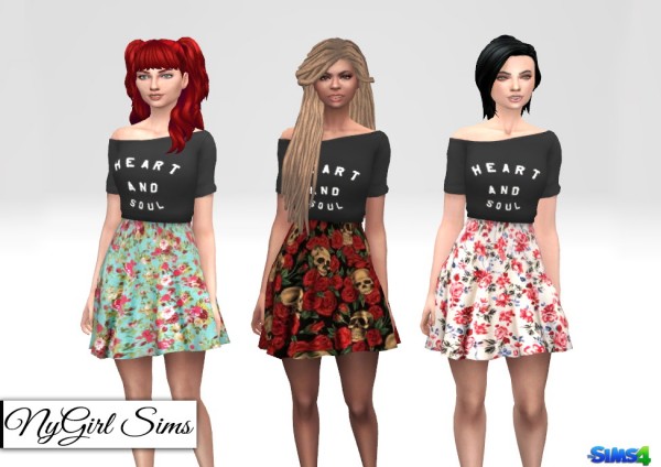  NY Girl Sims: Heart and Soul Floral Dress