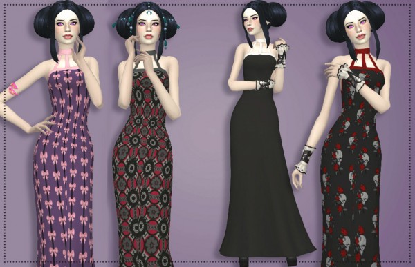  Simsworkshop: Gloomy Nights Gown by Annabellee25