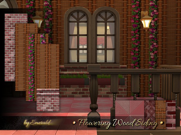  The Sims Resource: Flowering Wood Siding by emerald