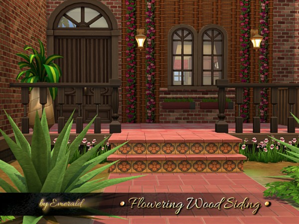  The Sims Resource: Flowering Wood Siding by emerald