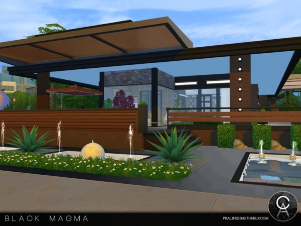  The Sims Resource: Black Magma house by Pralinesims
