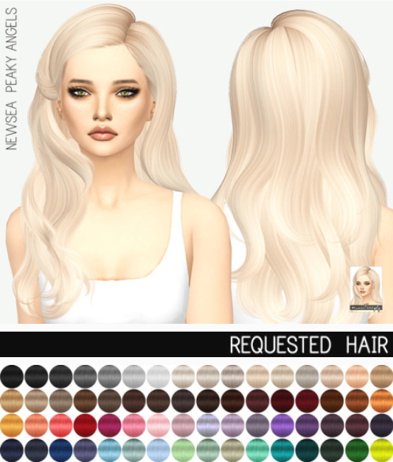 Miss Paraply Newsea`s Peaky Angels Hair Retextured • Sims 4 Downloads