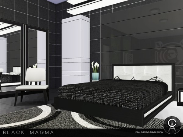  The Sims Resource: Black Magma house by Pralinesims