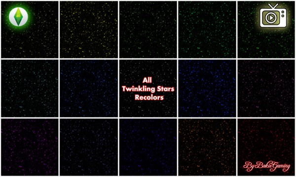  Mod The Sims: Animated Wallpaper   Colored Twinkling Stars by Bakie