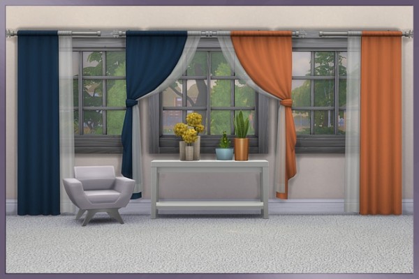 Blackys Sims 4 Zoo: Colorful curtain set by Cappu