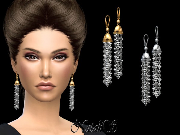  The Sims Resource: NataliS Crystal Tassel Earrings