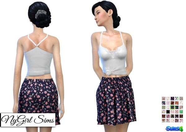  NY Girl Sims: Floral Print Skirt