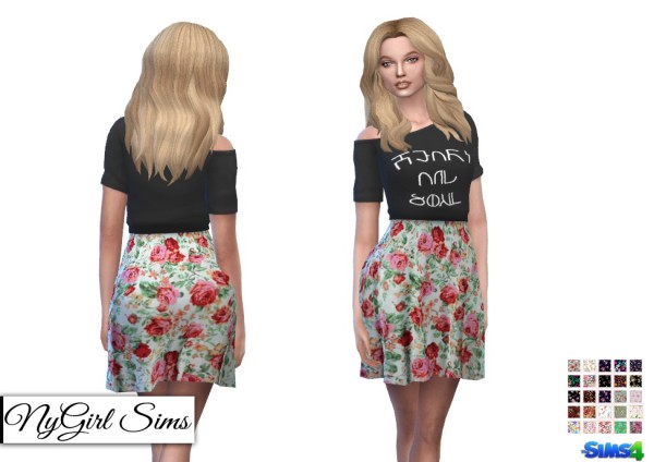  NY Girl Sims: Heart and Soul Floral Dress