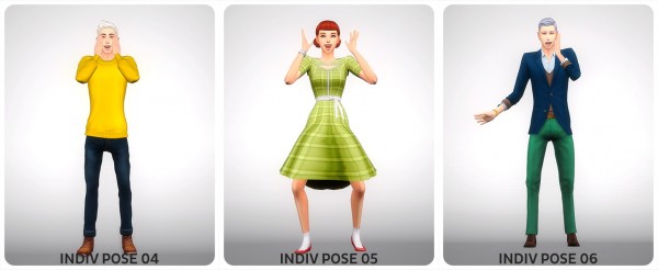  Simsworkshop: Shocked! Group and Individual Poses by WyattsSims