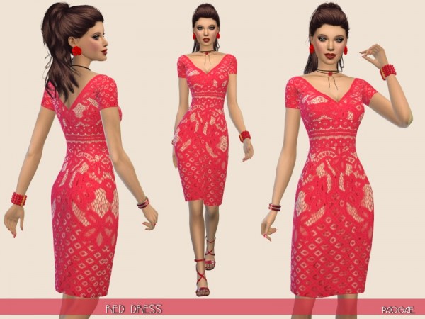 The Sims Resource: Red Dress by Paogae