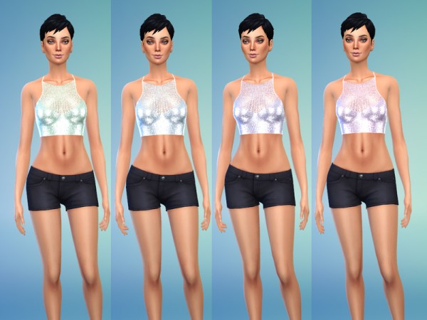  The Sims Resource: Metallic Knitted Top by Jaru Sims