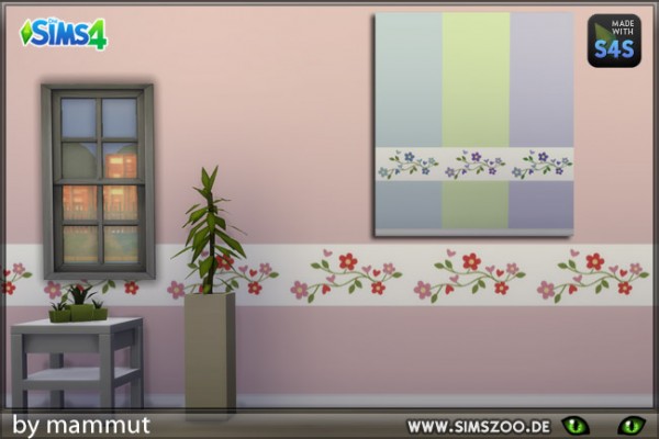  Blackys Sims 4 Zoo: Wall Floral 3 by mammut