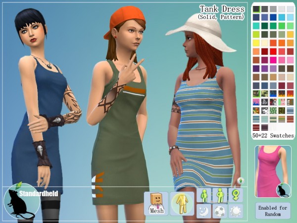  Simsworkshop: Tank Dress Recolored by Standardheld