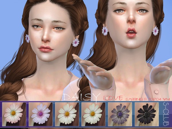  The Sims Resource: Earrings F 201704 daisy by S Club