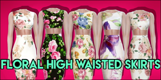  Kotiij: Floral Pattern High Wasited Skirts