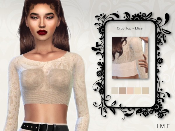  The Sims Resource: Crop Top   Elise by IzzieMcFire