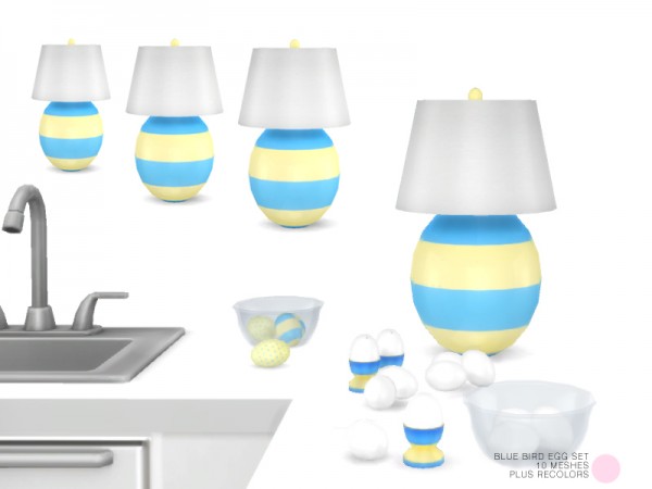  The Sims Resource: Blue Bird Egg Set by DOT