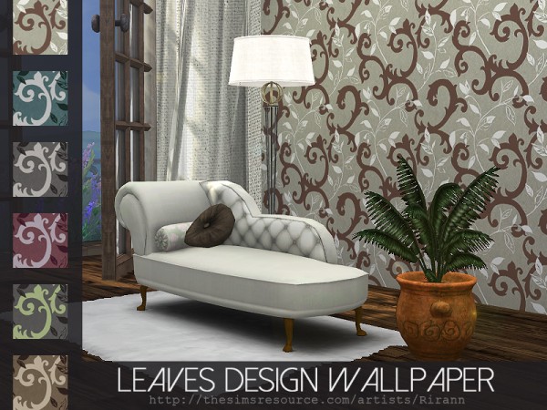 The Sims Resource: Leaves Design Wallpaper by Rirann