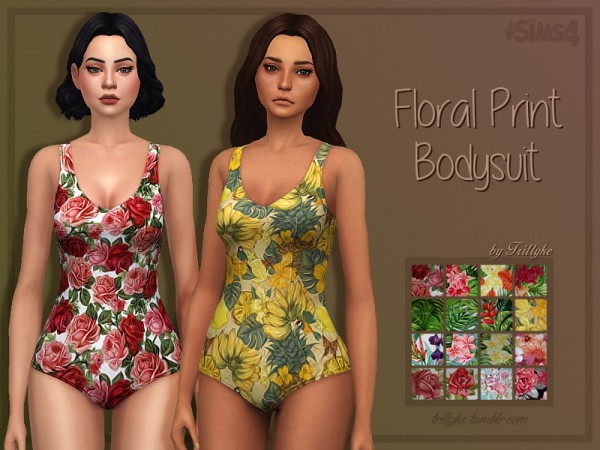  Trillyke: Floral Print Bodysuit