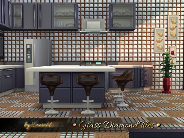  The Sims Resource: Glass Diamond Tiles by emerald